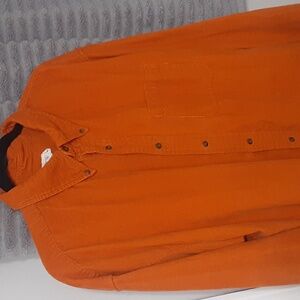 J crew bright Orange corduroy shirt men's xl